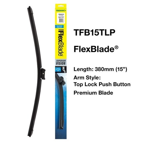 Wiper Blade 380mm Tridon Top Lock Push Button