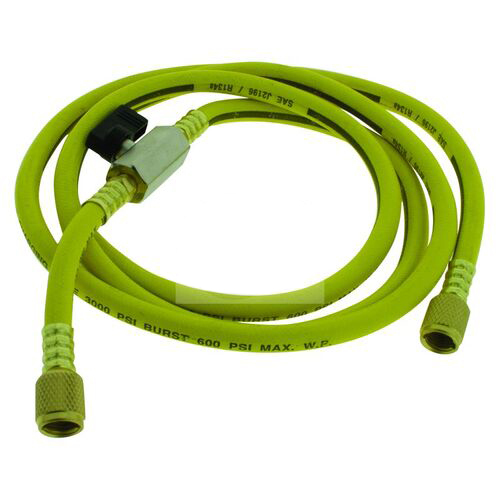 Charge Hose 72" R134A Yellow With Ball Valve