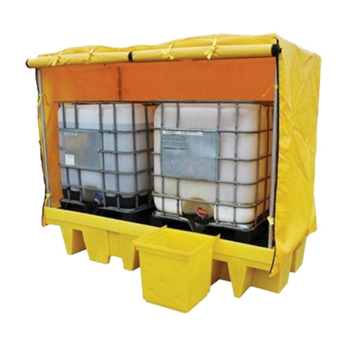 Dual IBC Spill Pallet Framed Cover