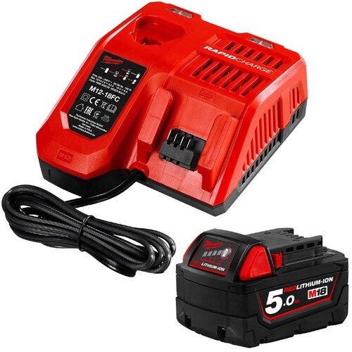 Milwaukee M18SP-501B 18V 5.0Ah Li-ion Cordless Battery and Charger Starter Pack