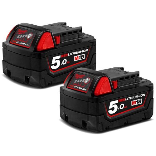 Milwaukee M18B52 2-Pack 18V 5.0Ah Li-Ion RED LITHIUM Batteries